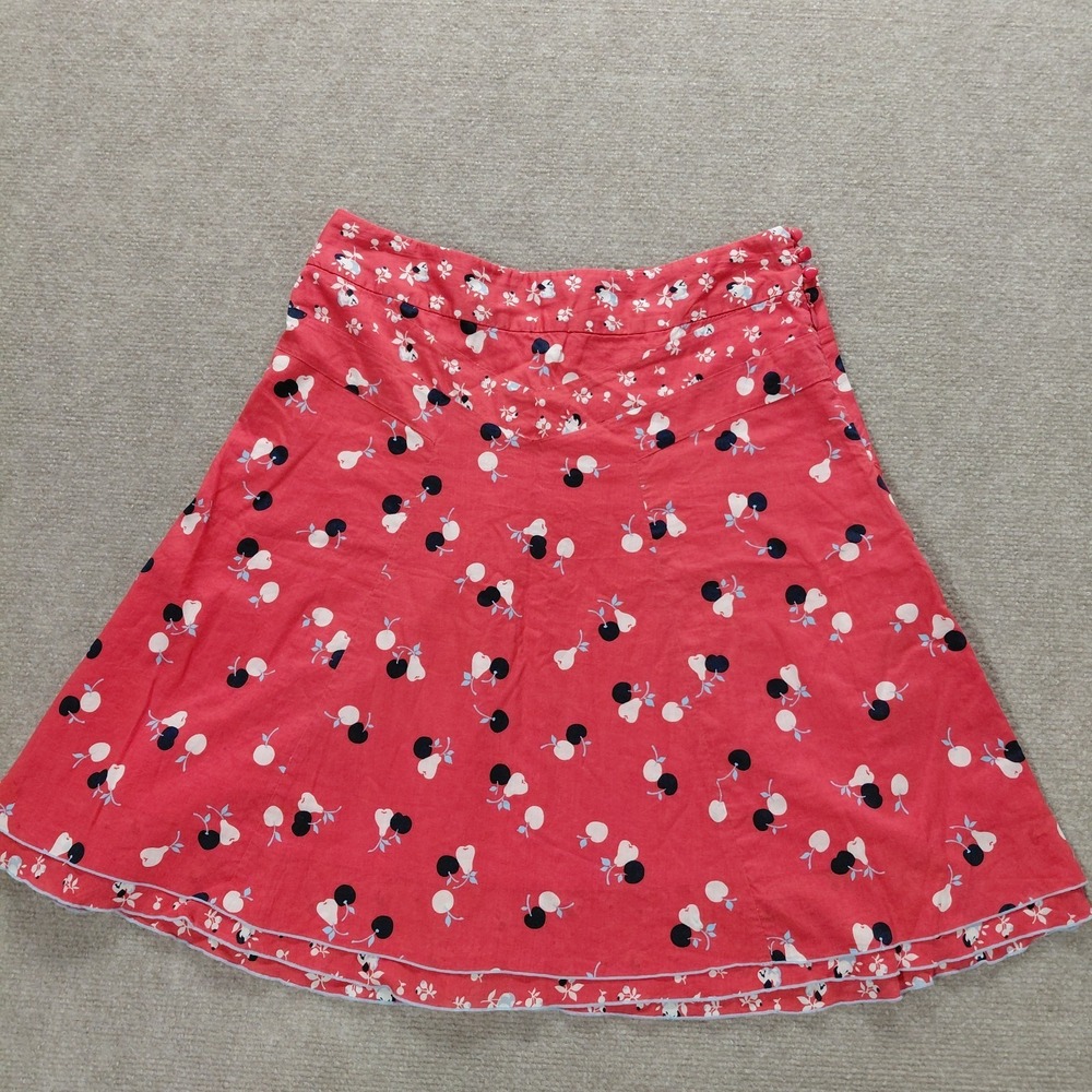 American Eagle Sz 2‎ Pink Fruit Print Flowy Layered Skirt Cottagecore Colorful